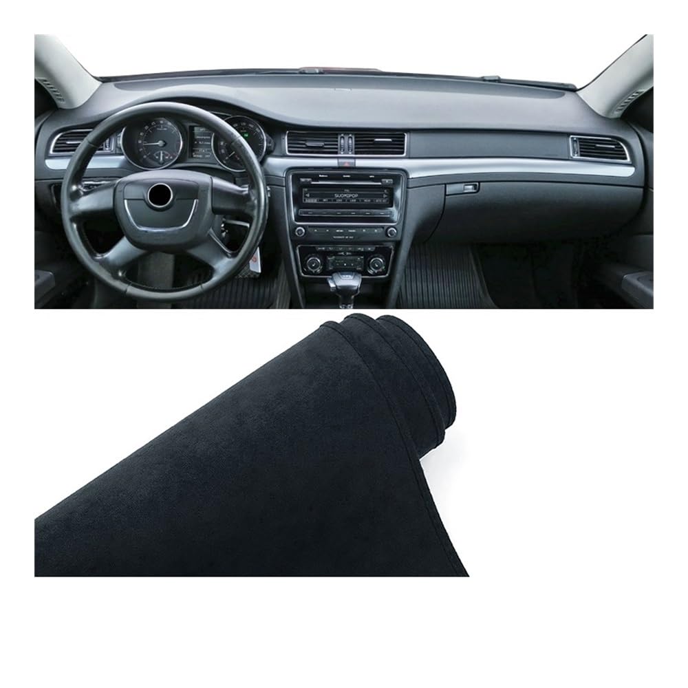Armaturenbrett-Pad Auto Dashboard Abdeckung Vermeiden Licht Matte Instrument Teppiche Für Sko&da Für Superb 2 B6 3T 2009 2010 2011 2012 2013 2014 2015(B LHD Black) von QGBUSQ