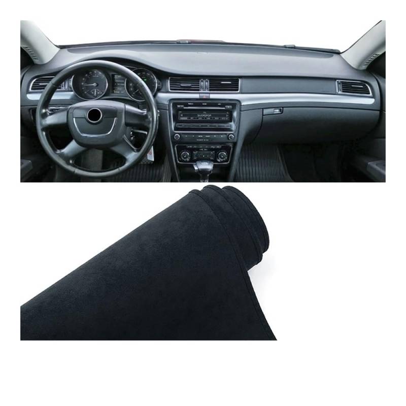 Armaturenbrett-Pad Auto Dashboard Abdeckung Vermeiden Licht Matte Instrument Teppiche Für Sko&da Für Superb 2 B6 3T 2009 2010 2011 2012 2013 2014 2015(B LHD Black) von QGBUSQ