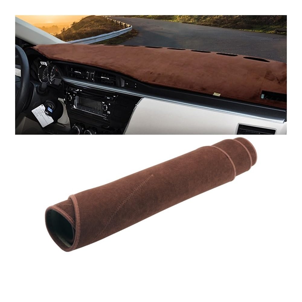 Armaturenbrett-Pad Auto Dashboard Abdeckung Vermeiden Licht Matten Anti-Rutsch-Schutz Pad Für Toy&ota Für Coro┐lla E180 2014 2015 2016 2017 2018(B Brown LHD) von QGBUSQ