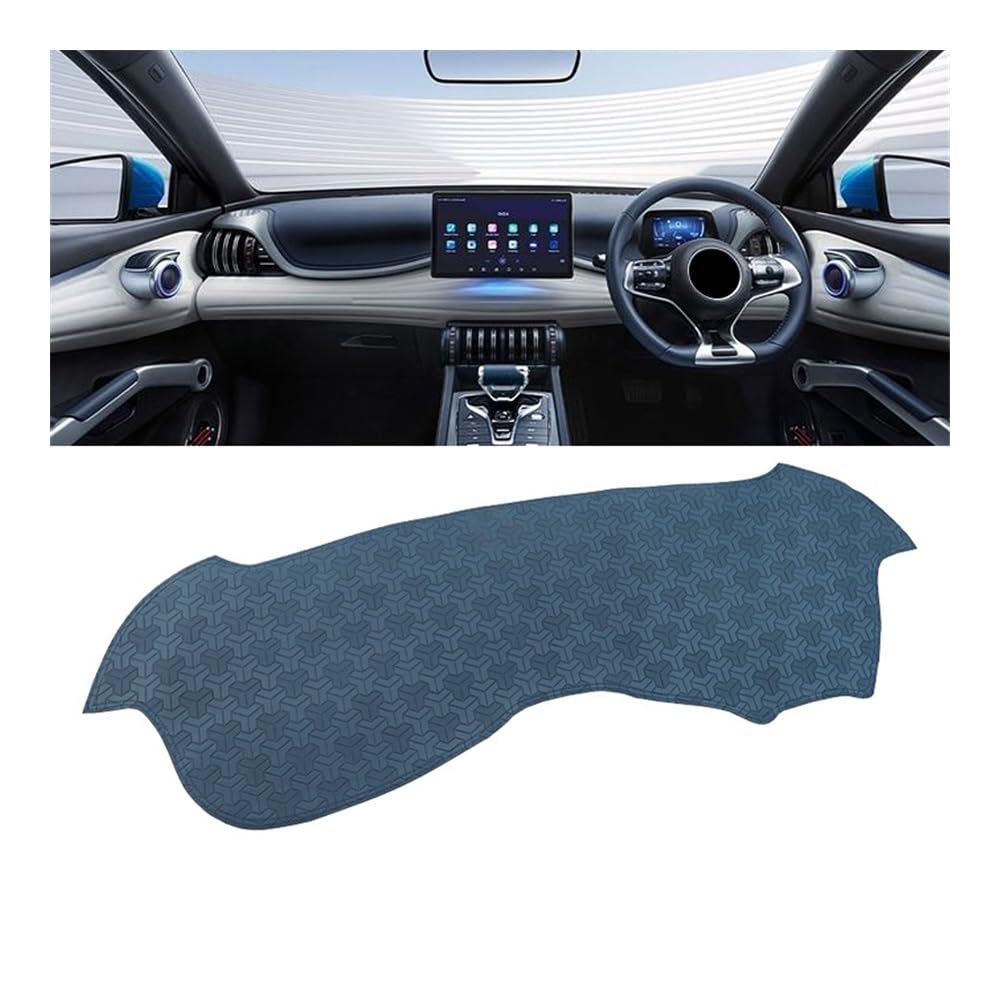 Armaturenbrett-Pad Auto Dashboard Abdeckung Vermeiden Licht Matten Sonnenschutz Non-Slip Pad Für BYD Für ATTO 3 Yuan Plus EV DM-ich 2021 2022 2023(RHD Embossing Blue) von QGBUSQ