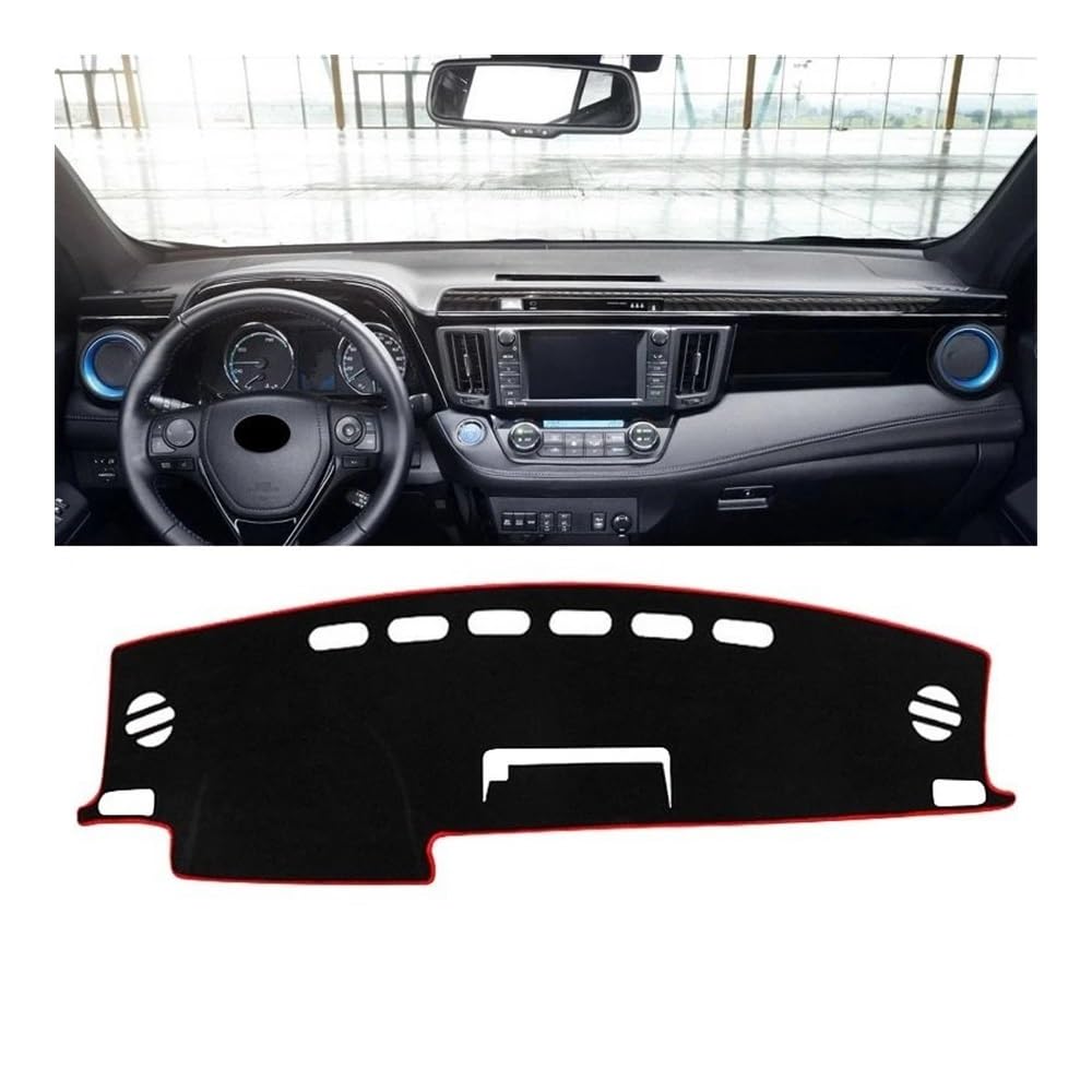 Armaturenbrett-Pad Auto Dashboard Abdeckung Vermeiden Licht Matten Sonnenschutz Teppiche Non-slip Pads Für Toy&ota Für R&AV4 Für XA40 2013 2014 2015 2016 2017 2018(A Red Side LHD) von QGBUSQ