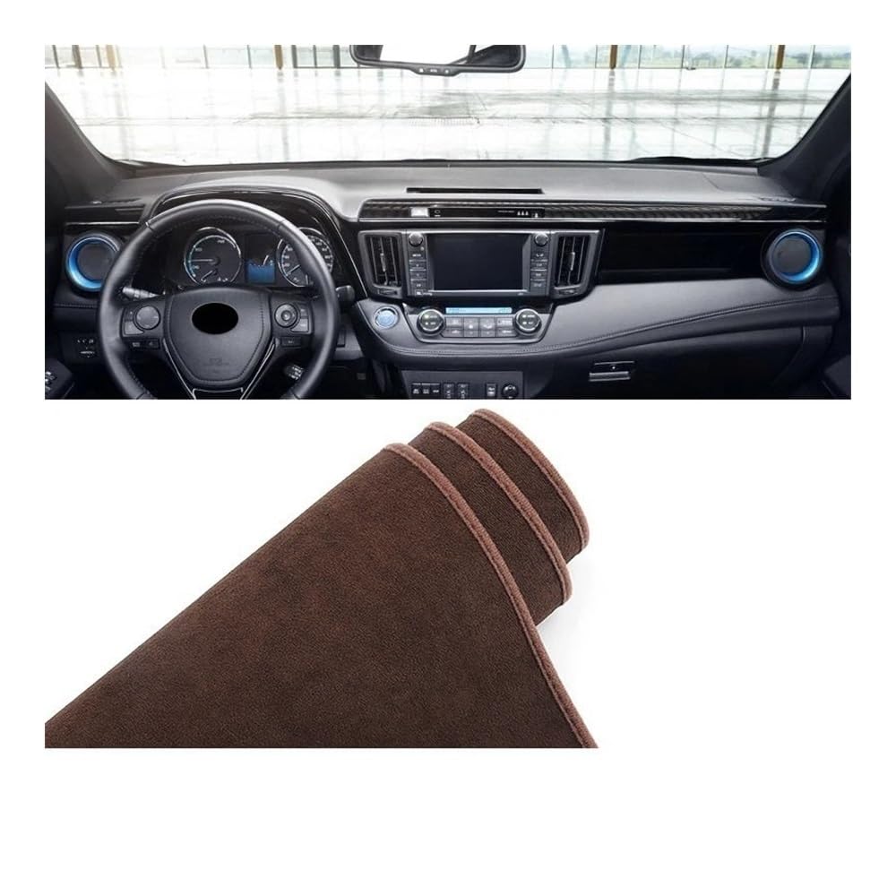 Armaturenbrett-Pad Auto Dashboard Abdeckung Vermeiden Licht Matten Sonnenschutz Teppiche Non-slip Pads Für Toy&ota Für R&AV4 Für XA40 2013 2014 2015 2016 2017 2018(B Brown LHD) von QGBUSQ