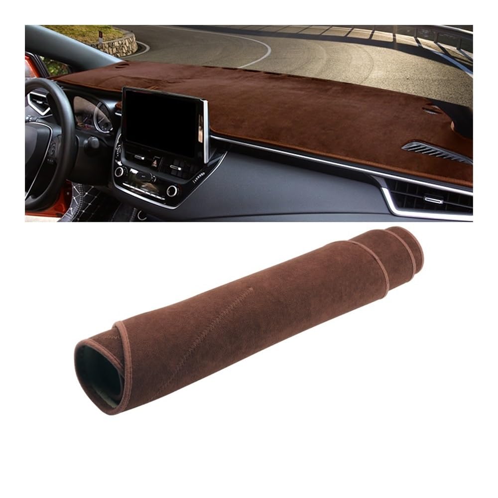 Armaturenbrett-Pad Auto Dashboard Abdeckung Vermeiden Licht Pad Fall Sonnenschutz Matte Non-Slip Teppiche Für Toy&ota Für Coro┐lla E210 2019 2020 2021 2022 2023(B LHD Brown) von QGBUSQ