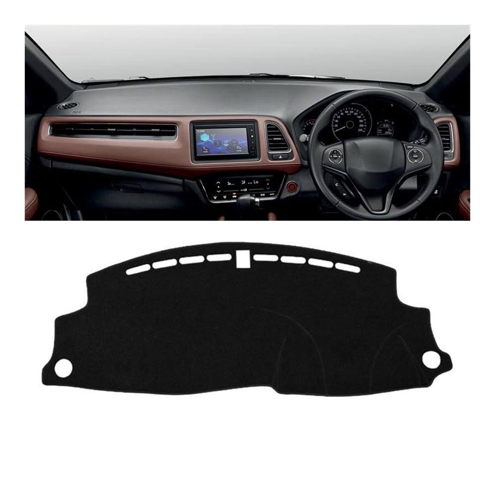 Armaturenbrett-Pad Auto Dashboard Abdeckung Vermeiden Licht Pad Instrument Panel Matte Fall Teppiche Für Hon┐da Für HR-V Für HRV 2014 2015 2016 2017 2018 2019 2020(A Black Side RHD) von QGBUSQ