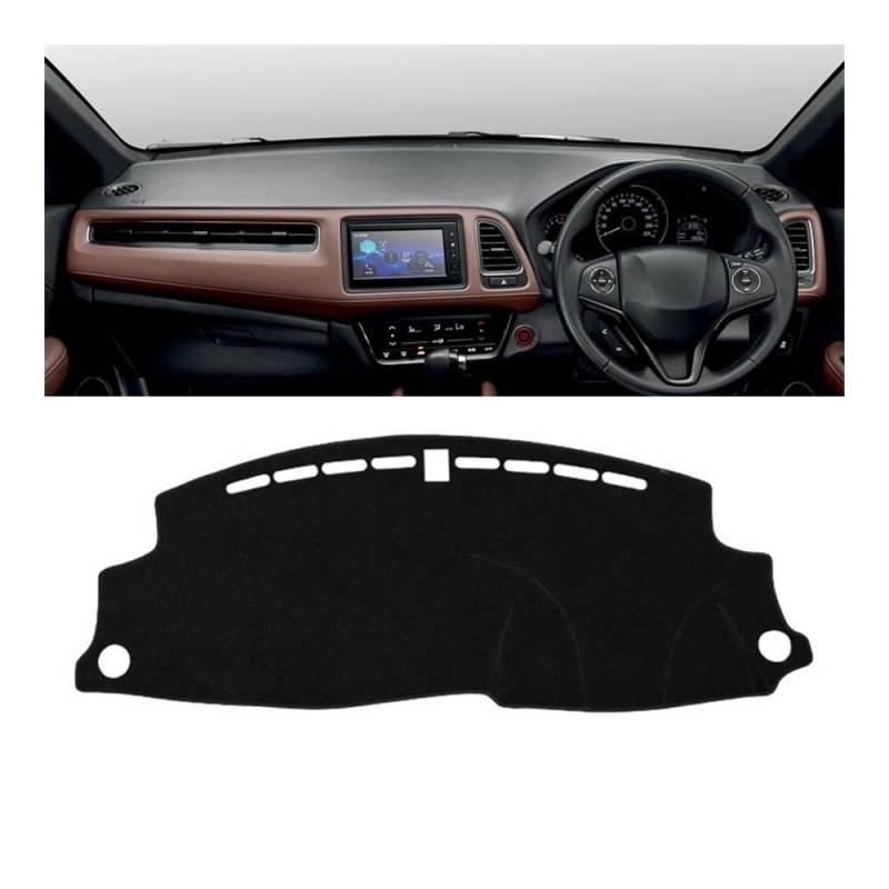 Armaturenbrett-Pad Auto Dashboard Abdeckung Vermeiden Licht Pad Instrument Panel Matte Fall Teppiche Für Hon┐da Für HR-V Für HRV 2014 2015 2016 2017 2018 2019 2020(A Black Side RHD) von QGBUSQ