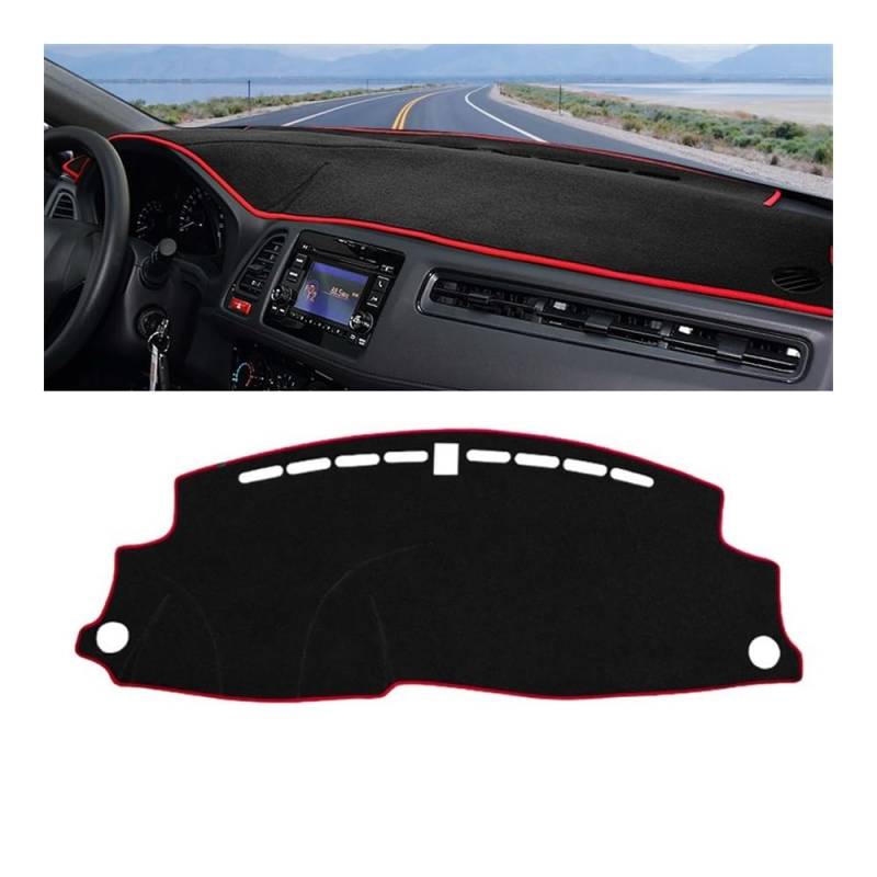 Armaturenbrett-Pad Auto Dashboard Abdeckung Vermeiden Licht Pad Instrument Panel Matte Fall Teppiche Für Hon┐da Für HR-V Für HRV 2014 2015 2016 2017 2018 2019 2020(A Red Side LHD) von QGBUSQ