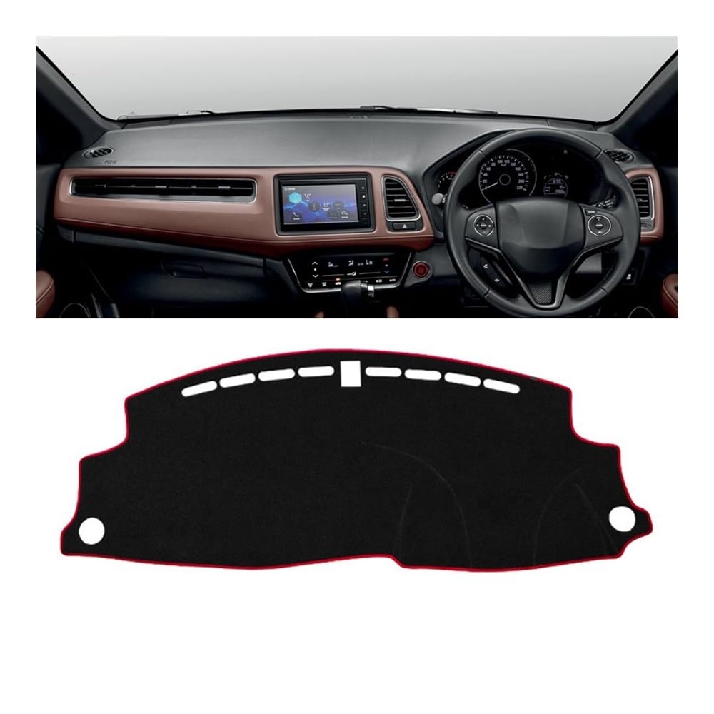 Armaturenbrett-Pad Auto Dashboard Abdeckung Vermeiden Licht Pad Instrument Panel Matte Fall Teppiche Für Hon┐da Für HR-V Für HRV 2014 2015 2016 2017 2018 2019 2020(A Red Side RHD) von QGBUSQ