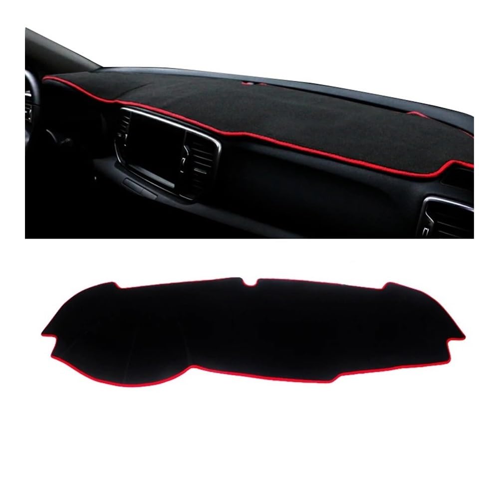Armaturenbrett-Pad Auto Dashboard Abdeckung Vermeiden Licht Pad Instrument Plattform Abdeckung Matte Teppich Für Kia Für Sportage 4 2016 2017 2018 2019 2020 2021(A Red Side LHD) von QGBUSQ