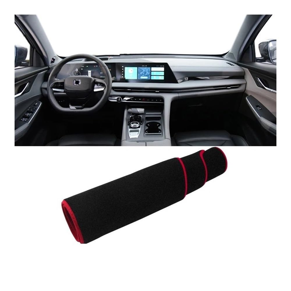 Armaturenbrett-Pad Auto Dashboard Abdeckung Vermeiden Licht Pad Sonnenschutz Matte Non-Slip Fall Instrument Panel Teppich Für Changan Für CS75 Plus 2022 2023(With HUD Red) von QGBUSQ