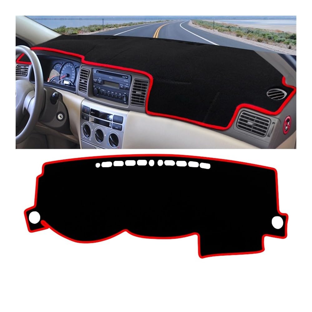 Armaturenbrett-Pad Auto Dashboard Abdeckung Vermeiden Licht Pad Sonnenschutz Matte Non-Slip Teppiche Für Toy&ota Für Coro┐lla E120 E130 2002 2003 2004 2005 2006 2007(LHD Red Side) von QGBUSQ
