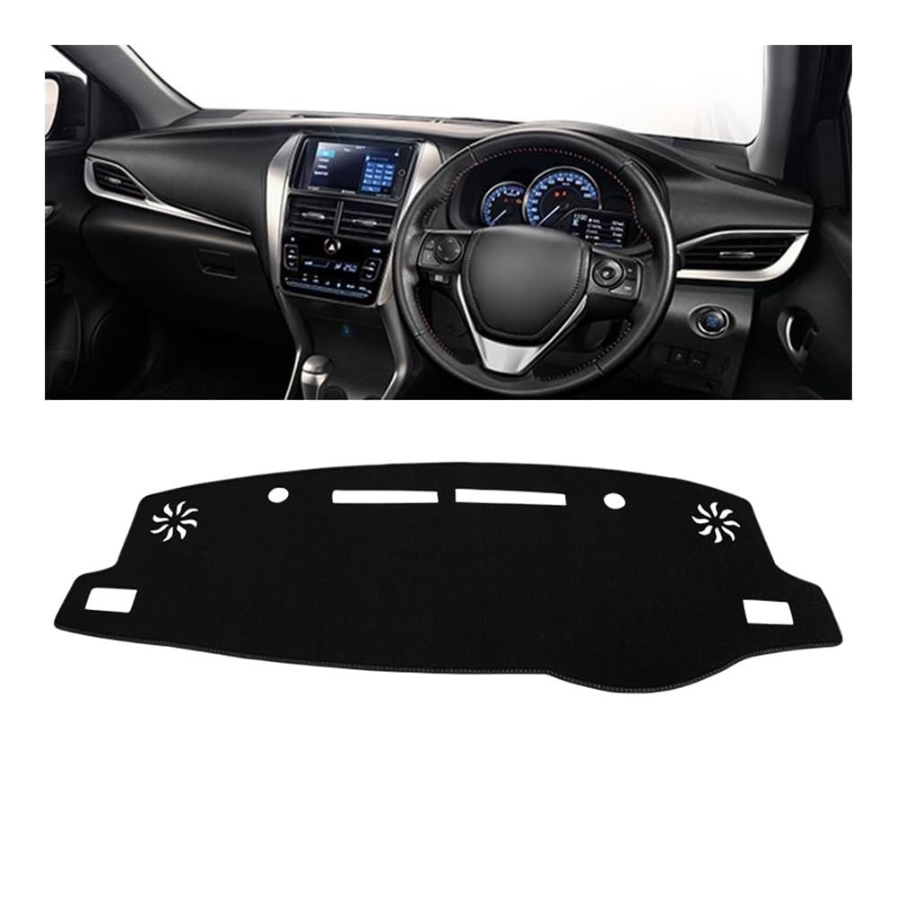 Armaturenbrett-Pad Auto Dashboard Abdeckung Vermeiden Licht Pads Sonnenschutz Matten Fall Für Toy&ota Für Vios Gen-4 2019 2020 2021 2022 2023(A RHD Black Side) von QGBUSQ