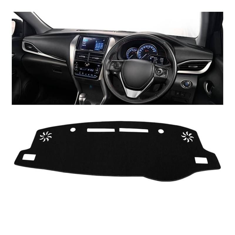 Armaturenbrett-Pad Auto Dashboard Abdeckung Vermeiden Licht Pads Sonnenschutz Matten Fall Für Toy&ota Für Vios Gen-4 2019 2020 2021 2022 2023(A RHD Black Side) von QGBUSQ
