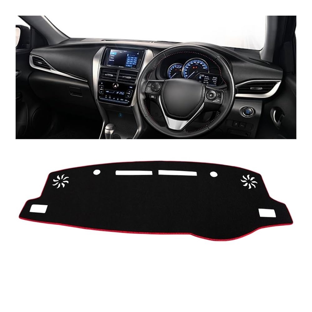 Armaturenbrett-Pad Auto Dashboard Abdeckung Vermeiden Licht Pads Sonnenschutz Matten Fall Für Toy&ota Für Vios Gen-4 2019 2020 2021 2022 2023(A RHD Red Side) von QGBUSQ
