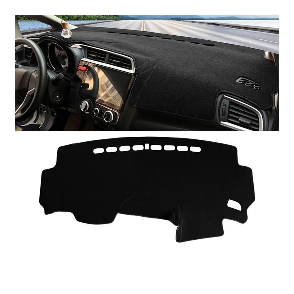Armaturenbrett-Pad Auto Dashboard Abdeckung Vermeiden Licht Pads Sonnenschutz Matten Fall Teppiche Für Hon┐da Für Fit Jazz GK5 2014 2015 2016 2017 2018 2019(LHD Black Side) von QGBUSQ