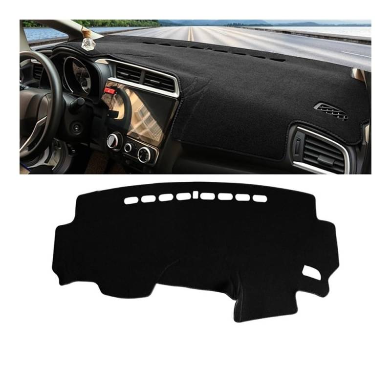 Armaturenbrett-Pad Auto Dashboard Abdeckung Vermeiden Licht Pads Sonnenschutz Matten Fall Teppiche Für Hon┐da Für Fit Jazz GK5 2014 2015 2016 2017 2018 2019(LHD Black Side) von QGBUSQ