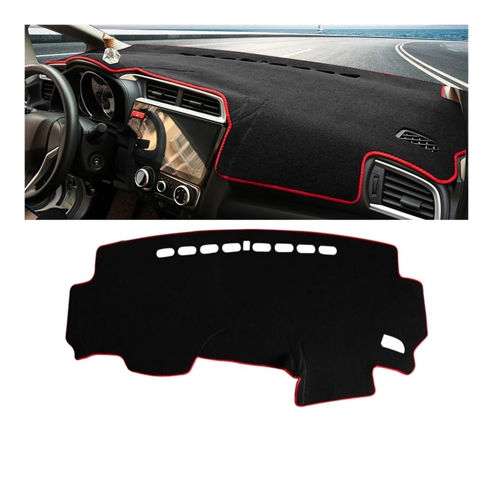 Armaturenbrett-Pad Auto Dashboard Abdeckung Vermeiden Licht Pads Sonnenschutz Matten Fall Teppiche Für Hon┐da Für Fit Jazz GK5 2014 2015 2016 2017 2018 2019(LHD Red Side) von QGBUSQ