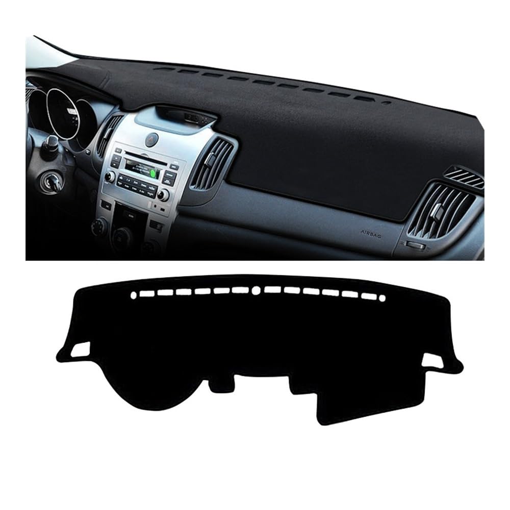 Armaturenbrett-Pad Auto Dashboard Abdeckung Vermeiden Licht Pads Sonnenschutz Matten Fall Teppiche Für Kia Für Cerato Forte K3 2009 2010 2011 2012(A LHD Black side) von QGBUSQ