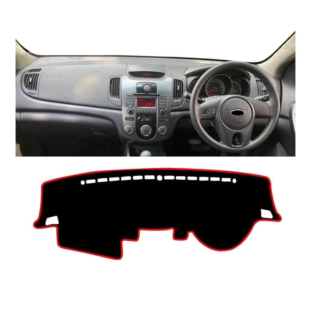 Armaturenbrett-Pad Auto Dashboard Abdeckung Vermeiden Licht Pads Sonnenschutz Matten Fall Teppiche Für Kia Für Cerato Forte K3 2009 2010 2011 2012(A RHD Red side) von QGBUSQ