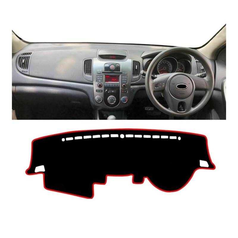 Armaturenbrett-Pad Auto Dashboard Abdeckung Vermeiden Licht Pads Sonnenschutz Matten Fall Teppiche Für Kia Für Cerato Forte K3 2009 2010 2011 2012(A RHD Red side) von QGBUSQ