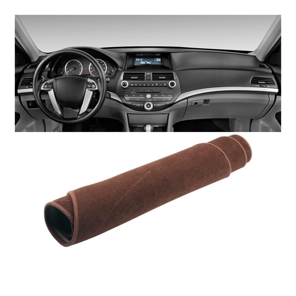 Armaturenbrett-Pad Auto Dashboard Abdeckung Vermeiden Licht Pads Sonnenschutz Matten Instrument Panel Fall Teppiche Für Hon┐da Für Accord 8th 2008 2009 2010 2011 2012(LHD Brown) von QGBUSQ