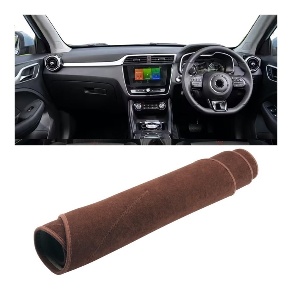 Armaturenbrett-Pad Auto Dashboard Abdeckung Vermeiden Licht Pads Sonnenschutz Matten Nicht-Slip Teppiche Für MG Für ZS EZS 2017 2018 2019 2020 2021 2022(B Brown RHD) von QGBUSQ