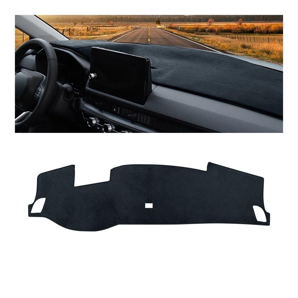 Armaturenbrett-Pad Auto Dashboard Abdeckung Vermeiden Licht Pads Sonnenschutz Matten Rutschfeste Fall Instrument Panel Teppiche Für Hon┐da Für CR-V Für CRV 6th 2023 2024(With HUD Black) von QGBUSQ