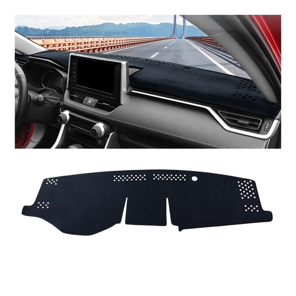 Armaturenbrett-Pad Auto Dashboard Abdeckung Vermeiden Licht Pads Sonnenschutz Matten Teppiche Für Toy&ota Für R&AV4 XA50 RAV 4 Hybrid 2019 2020 2021 2022 2023(B LHD Black) von QGBUSQ