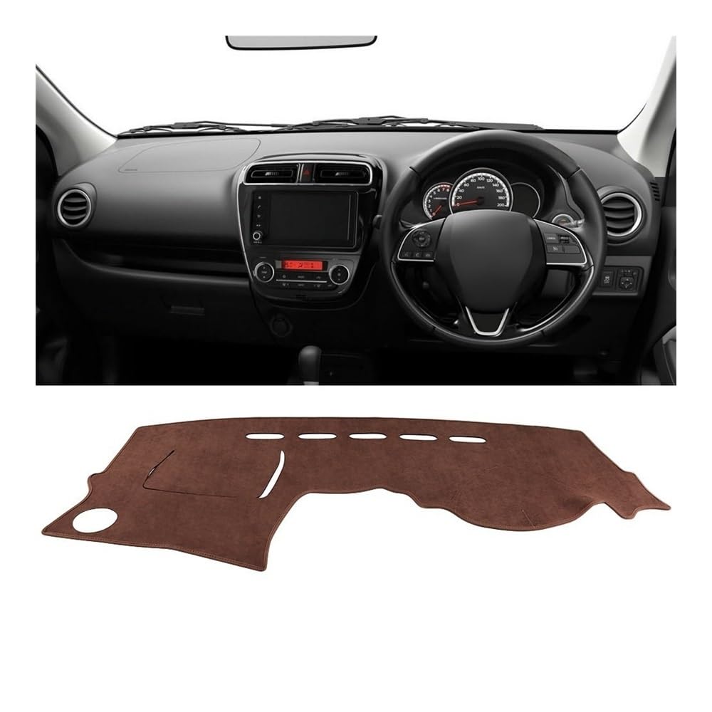 Armaturenbrett-Pad Auto Dashboard Matte Vermeiden Licht Sonnenschutz Abdeckung Für Mitsub&ishi Für Mirage G4 2012-2018 2019 2020 2021 2022 2023 2024(RHD Brown) von QGBUSQ