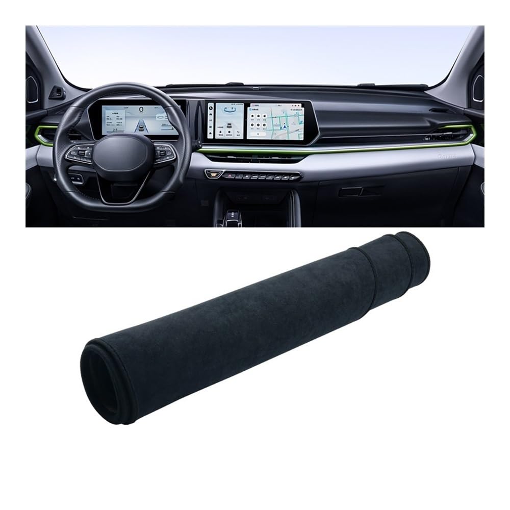 Armaturenbrett-Pad Auto Dashboard Matte Vermeiden Licht Sonnenschutz Abdeckung Teppiche Innen Schutz Für Geely Für Coolray 2022 2023 2024(B Black) von QGBUSQ