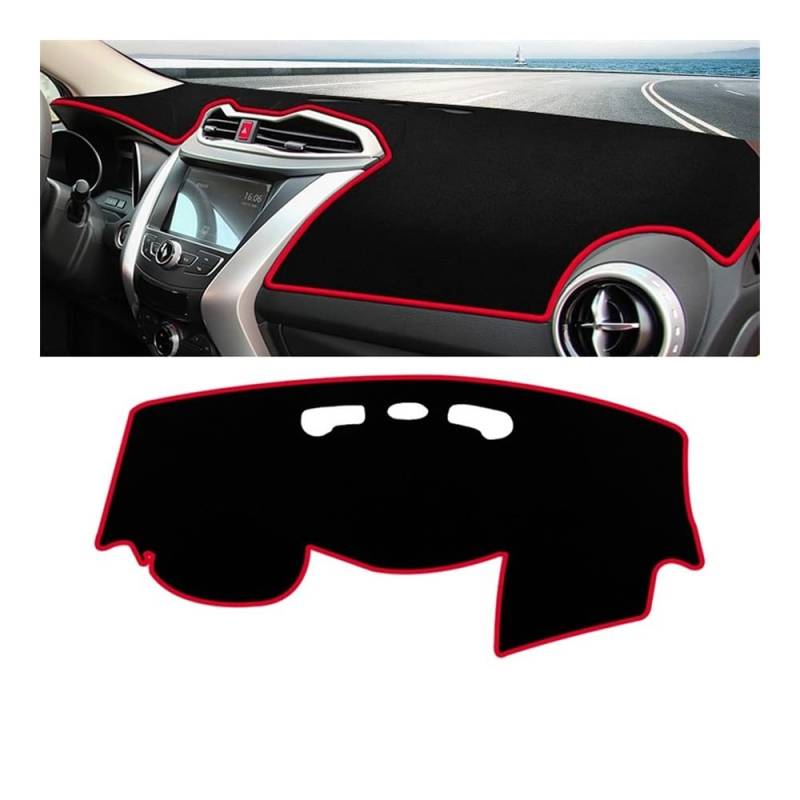 Armaturenbrett-Pad Auto Dashboard Matte Vermeiden Licht Sonnenschutz Pad Abdeckung Teppiche Innen Für BYD Für Yuan EV DM-ich 2016 2017 2018 2019(A Red Side) von QGBUSQ