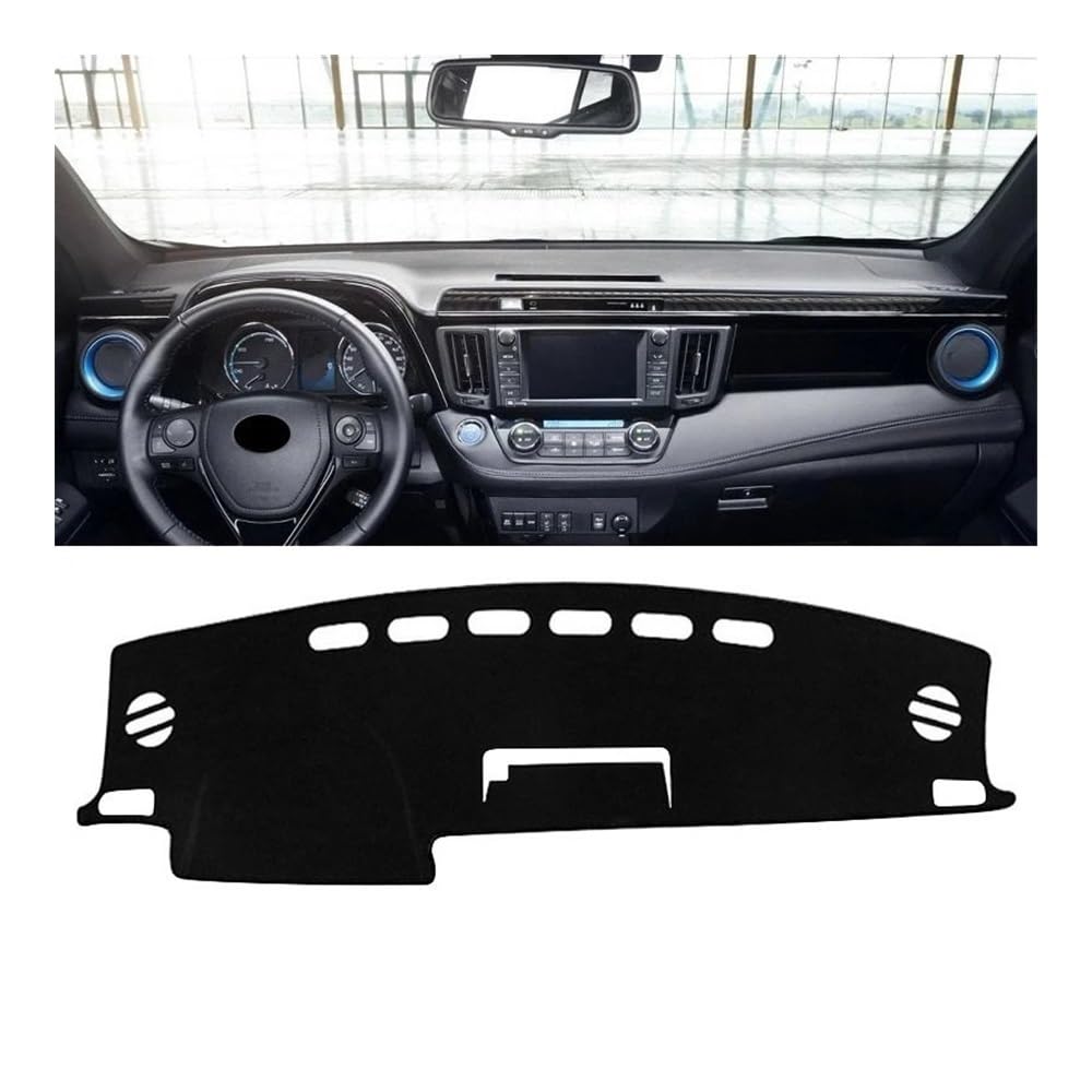 Armaturenbrett-Pad Auto Dashboard Sonnenschutz Abdeckung Nicht-slip Mat Schutz Für Toy&ota Für R&AV4 Für XA40 2013 2014 2015 2016 2017 2018(A Black Side LHD) von QGBUSQ