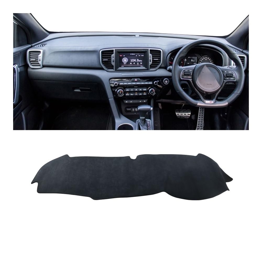 Armaturenbrett-Pad Auto Dashboard Vermeiden Licht Pad Instrument Plattform Schreibtisch Abdeckung Fall Matte Teppiche Für Kia Für Sportage 4 2016 2017 2018 2019 2020 2021(B Black RHD) von QGBUSQ