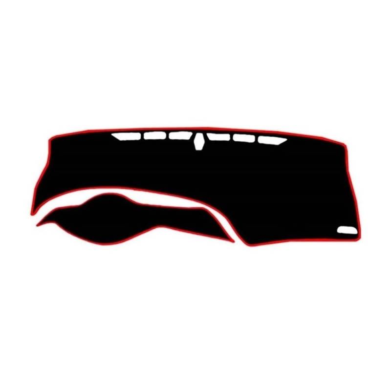 Armaturenbrett-Pad Auto Styling Für Hon┐da Für Civic 9th 2012 2013 2014 2015 Dashboard Abdeckung Dash Matte Pad Instrument Sonnenschutzdach Teppich(LHD,Black(Red Edge)) von QGBUSQ