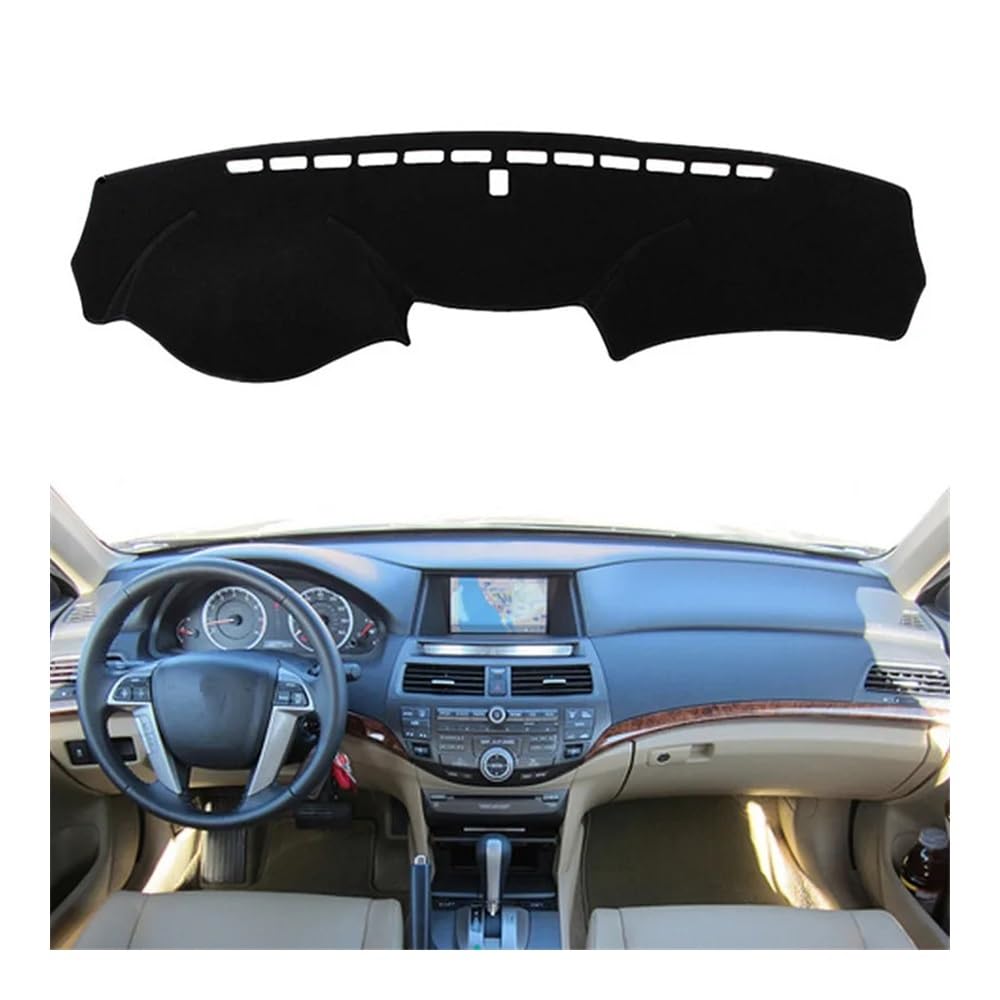 Armaturenbrett-Pad Dashboard Cover Schützende Pad Matte Dashmat Sonnenblende Teppich Styling Auto Für Hon┐da Für Accord Inspire 2008 2009 2010 2011 2012(Left Hand Drive,Black Edge) von QGBUSQ
