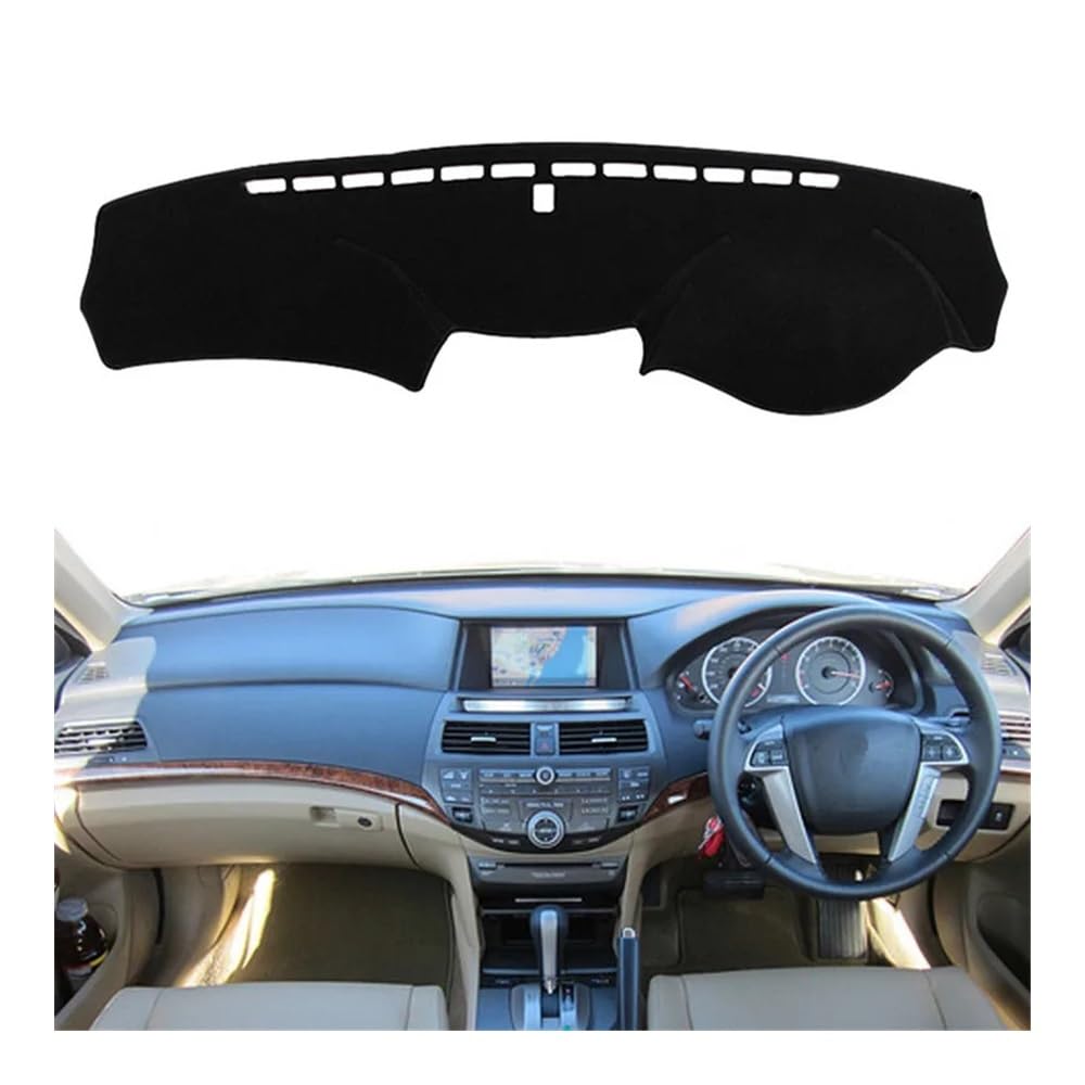 Armaturenbrett-Pad Dashboard Cover Schützende Pad Matte Dashmat Sonnenblende Teppich Styling Auto Für Hon┐da Für Accord Inspire 2008 2009 2010 2011 2012(Right Hand Drive,Black Edge) von QGBUSQ