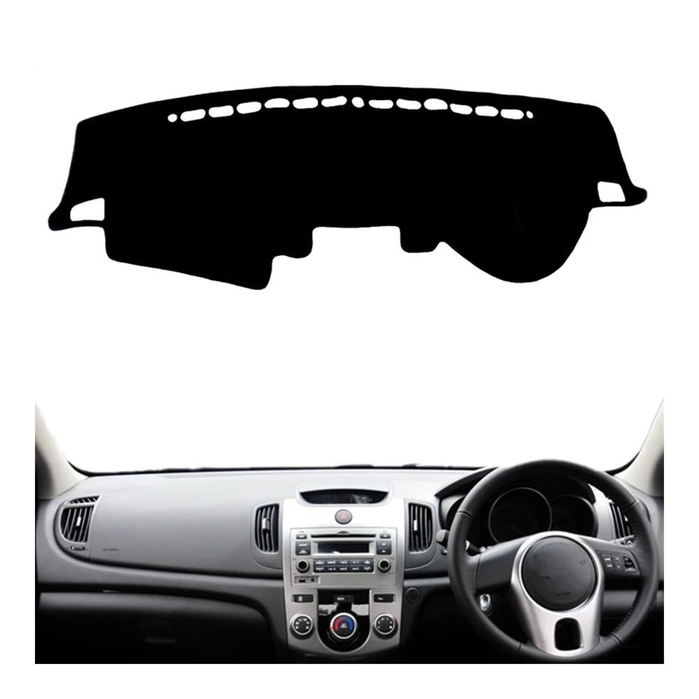 Armaturenbrett-Pad Dashmat TD Armaturenbrett-Abdeckung Matte Teppich Sonnenschutz Schutz Teppich Für KIA Für Forte Cerato 2009 2010 2011 2012 2013(Right Hand Drive,Black Edge) von QGBUSQ