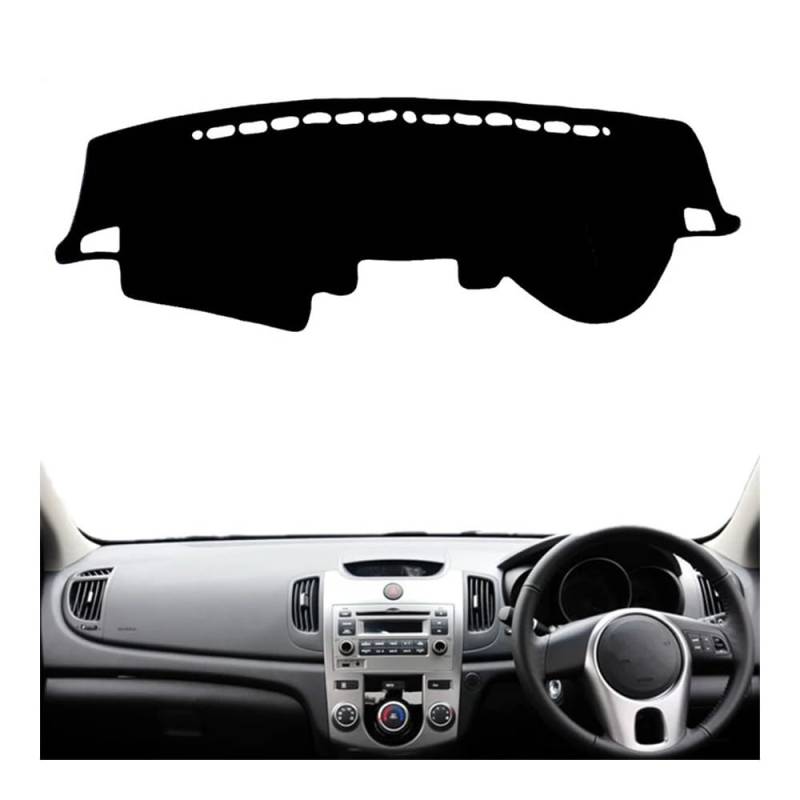 Armaturenbrett-Pad Dashmat TD Armaturenbrett-Abdeckung Matte Teppich Sonnenschutz Schutz Teppich Für KIA Für Forte Cerato 2009 2010 2011 2012 2013(Right Hand Drive,Black Edge) von QGBUSQ