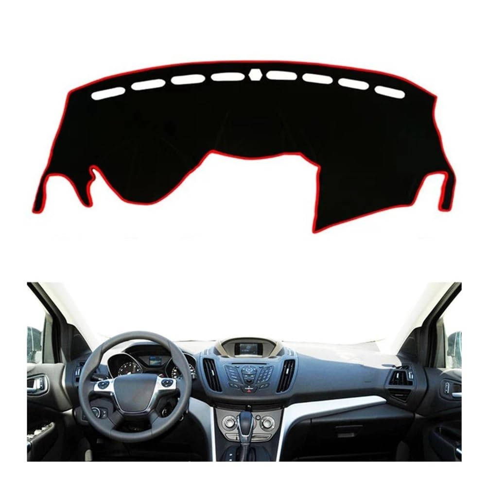 Armaturenbrett-Pad Escape Dashboard Abdeckung Matte Pad Dash Sonnenschutz Schützen Teppich Teppich Auto Für For&d Für Kug&a 2013 2014 2015 2016 2017 2018 2019(Style 2 LHD,Red Edge) von QGBUSQ