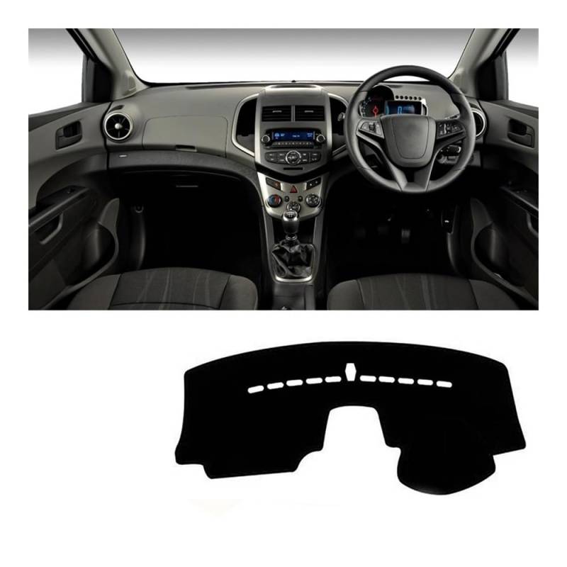Armaturenbrett-Pad Für Chevr&olet Für Onic Für Aveo 2016 2017 2018 2019 2020 Auto-Armaturenbrett-Abdeckung Armaturenbrettmatte Sonnenschutz Rutschfeste Unterlage(Black Side RHD) von QGBUSQ