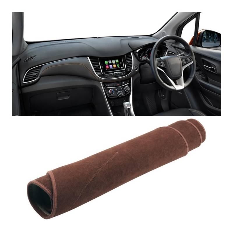 Armaturenbrett-Pad Für Chevr&olet Für Trax 2017 2018 2019 Auto-Armaturenbrett-Abdeckung Armaturenbrett-Matte Sonnenschutz Rutschfeste Unterlage(B Brown RHD) von QGBUSQ
