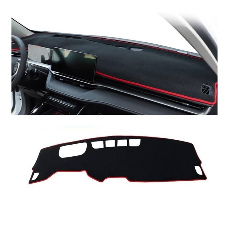Armaturenbrett-Pad Für Haval H6 3. Generation 2021 2022 2023 2024 PHEV Auto Armaturenbrettabdeckung Armaturenbrettmatte Sonnenschutz Rutschfeste Unterlage(A LHD Red Side) von QGBUSQ
