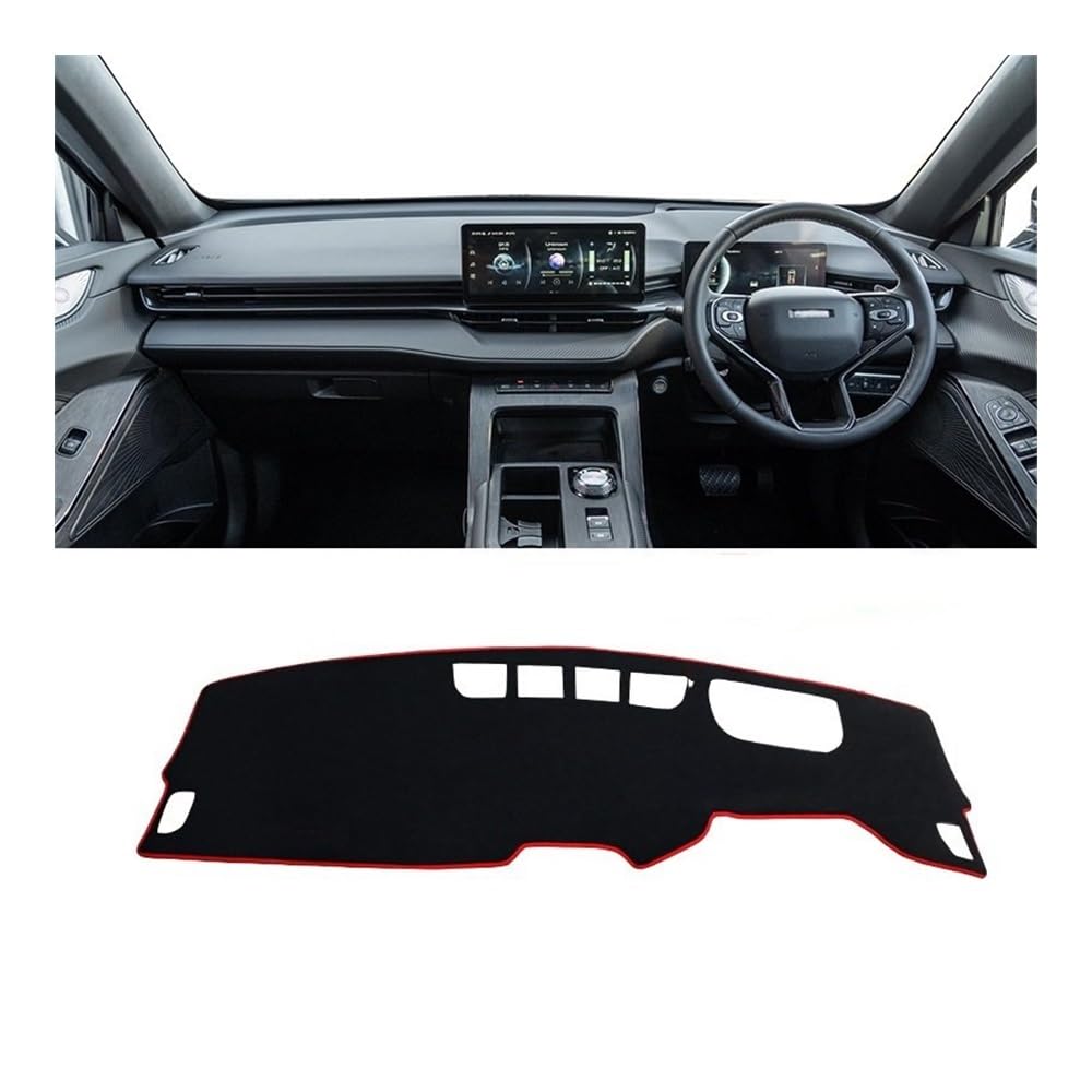 Armaturenbrett-Pad Für Haval H6 3. Generation 2021 2022 2023 2024 PHEV Auto Armaturenbrettabdeckung Armaturenbrettmatte Sonnenschutz Rutschfeste Unterlage(A RHD Red Side) von QGBUSQ