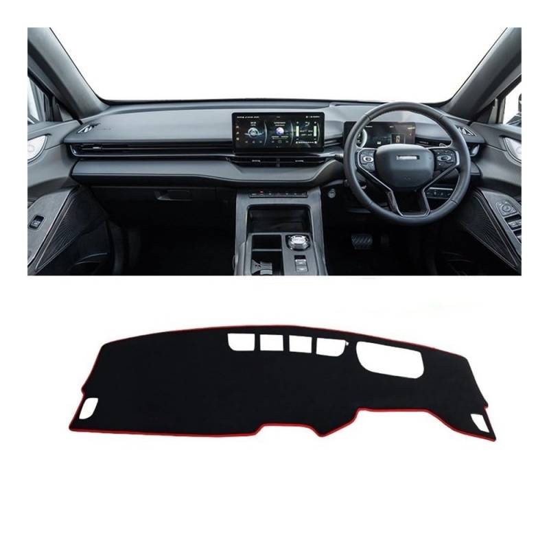 Armaturenbrett-Pad Für Haval H6 3. Generation 2021 2022 2023 2024 PHEV Auto Armaturenbrettabdeckung Armaturenbrettmatte Sonnenschutz Rutschfeste Unterlage(A RHD Red Side) von QGBUSQ