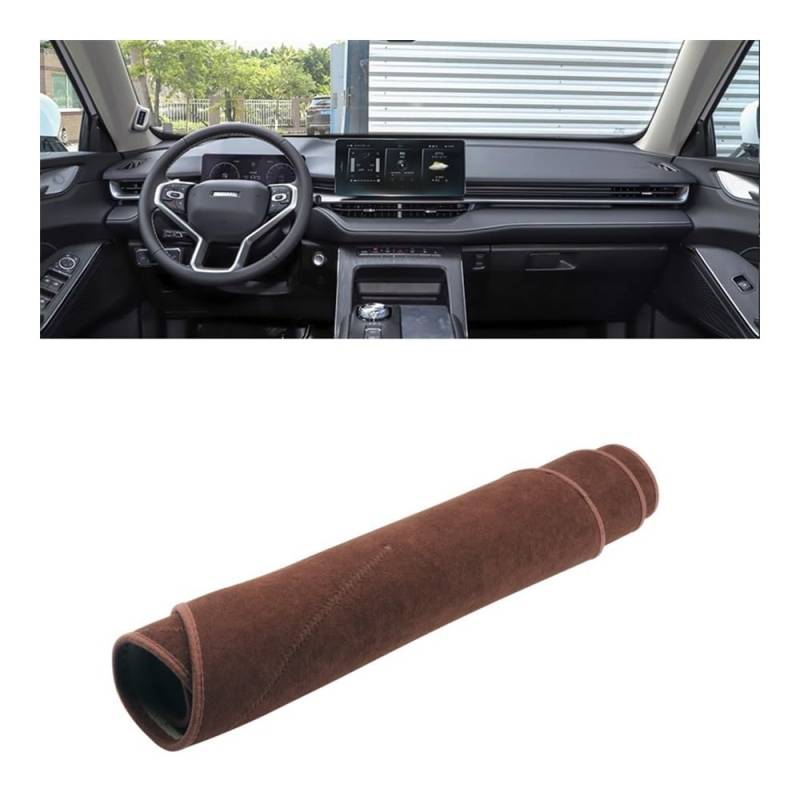 Armaturenbrett-Pad Für Haval H6 Für GT Der 3. Generation 2021 2022 2023 2024 HEV PHEV Armaturenbrettabdeckung Armaturenbrettmatte Sonnenschutz Rutschfeste Unterlage(B Brown LHD) von QGBUSQ