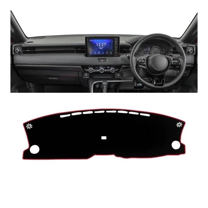 Armaturenbrett-Pad Für Hon┐da Für HRV Für Vezel 2021 2022 Auto Dashboard Abdeckung Dash Matte Sonnenschutz Instrument Panel Nicht-slip Pad(A Red Side RHD) von QGBUSQ