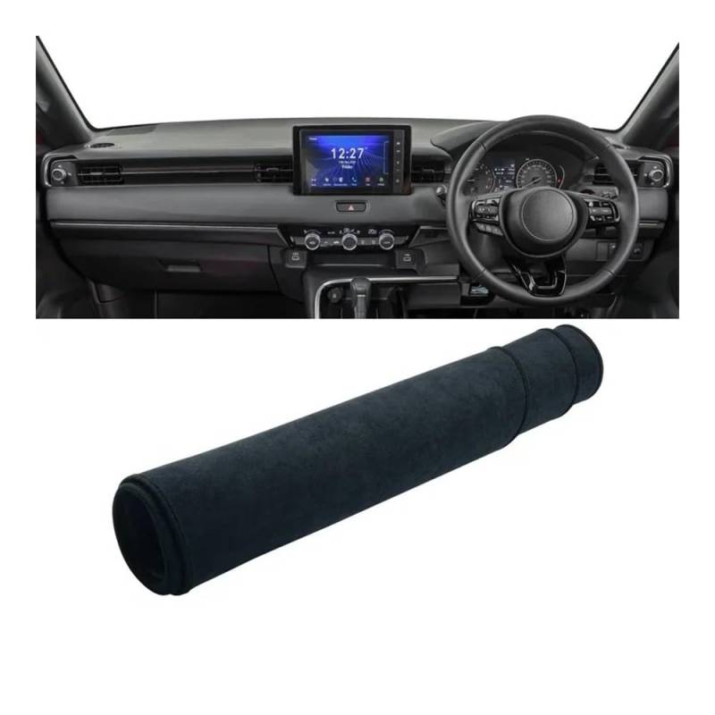 Armaturenbrett-Pad Für Hon┐da Für HRV Für Vezel 2021 2022 Auto Dashboard Abdeckung Dash Matte Sonnenschutz Instrument Panel Nicht-slip Pad(B Black RHD) von QGBUSQ