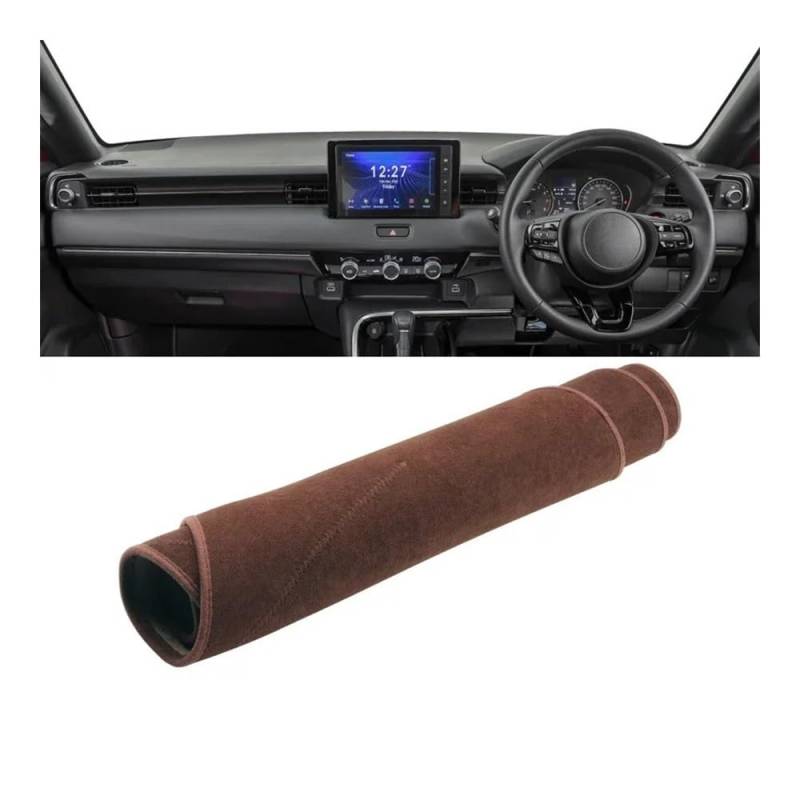 Armaturenbrett-Pad Für Hon┐da Für HRV Für Vezel 2021 2022 Auto Dashboard Abdeckung Dash Matte Sonnenschutz Instrument Panel Nicht-slip Pad(B RHD Brown RHD) von QGBUSQ
