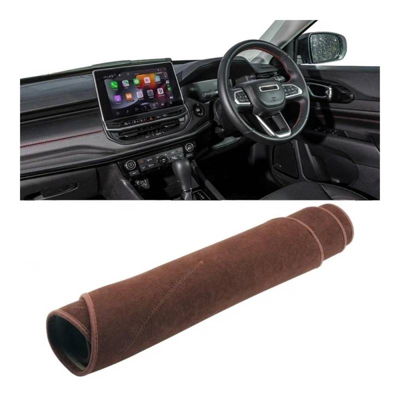 Armaturenbrett-Pad Für J&eep Für Kompass 2021 2022 2023 2024 Auto Dashboard Abdeckung Dash Matte Sonnenschutz Vermeiden Licht Nicht-slip Pad Innen(B Brown RHD) von QGBUSQ