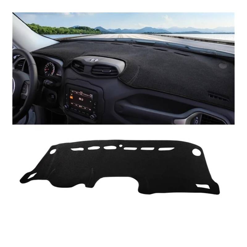 Armaturenbrett-Pad Für J&eep Für Renegade 2015 2016 2017 2018 2019 2020 2021 2022 2023 Auto Dashboard Abdeckung Dash Matte Sonnenschutz Nicht-slip Pad(A Black Side) von QGBUSQ