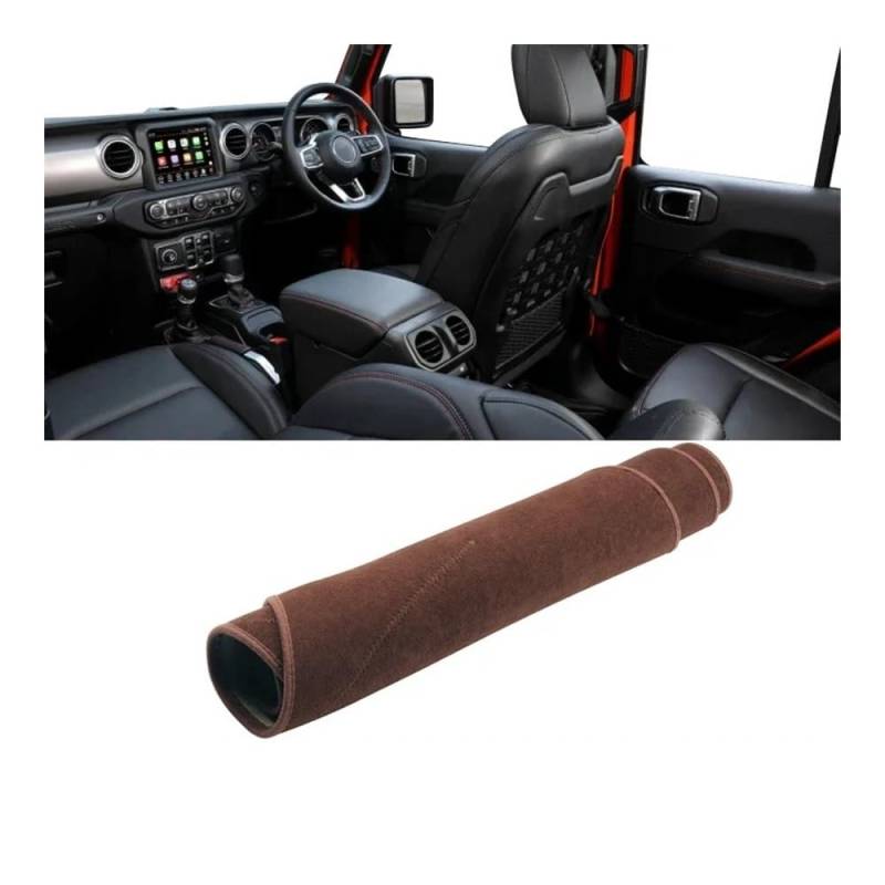 Armaturenbrett-Pad Für J&eep Für Wrangler JL 2018 2019 2020 2021 2022 2023 2024 Auto Dashboard Abdeckung Dash Matte Sonnenschutz Nicht-slip Pad Innen(Brown RHD) von QGBUSQ